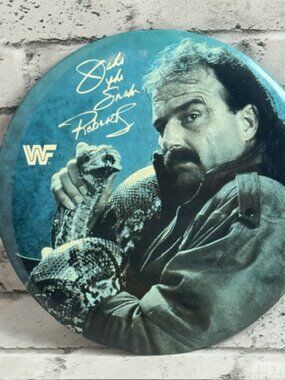 Jake The Snake Roberts Jumbo Button Pinback Pin WWF Damian WWE Superstars LJN
